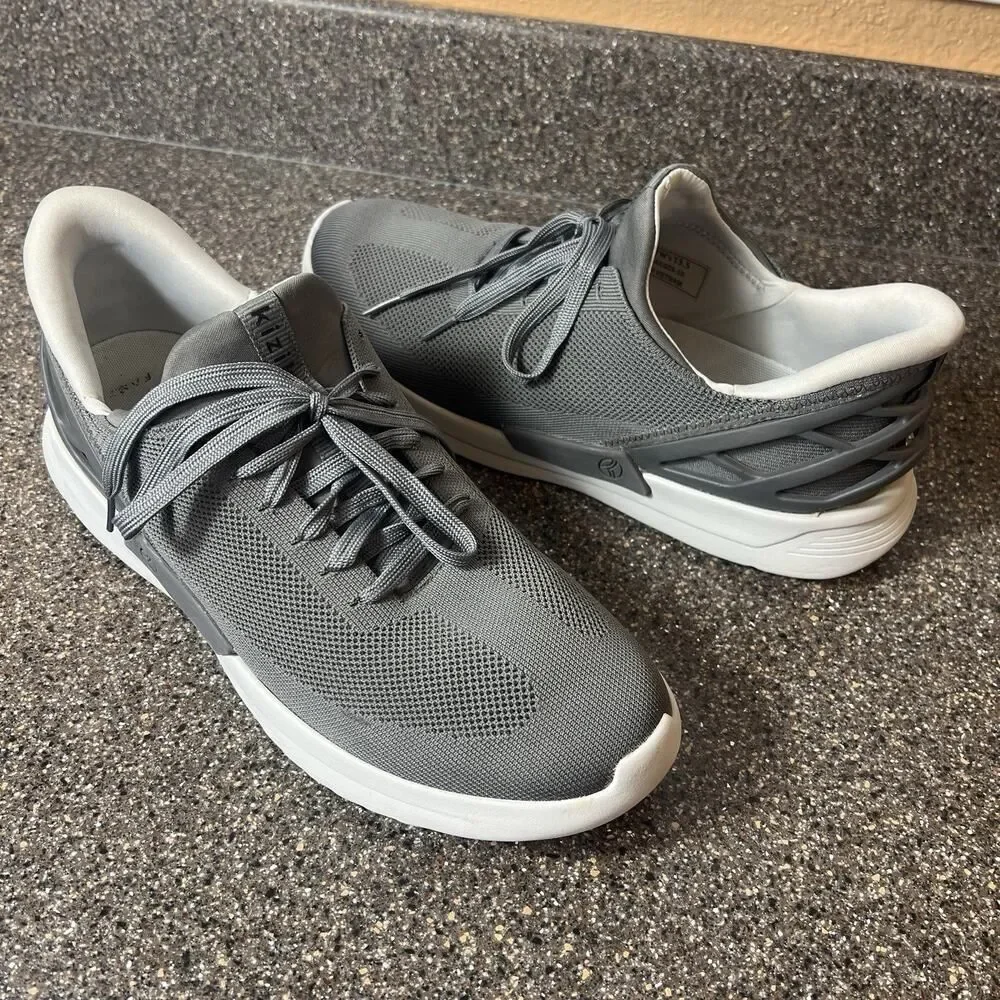 Kizik Mens Size 12 Running Shoes Gray Mesh Lace Up Low Top Gym Training Sneakers